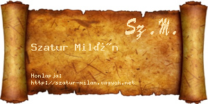Szatur Milán névjegykártya