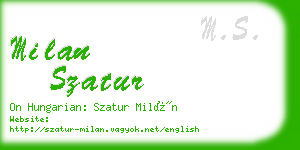 milan szatur business card